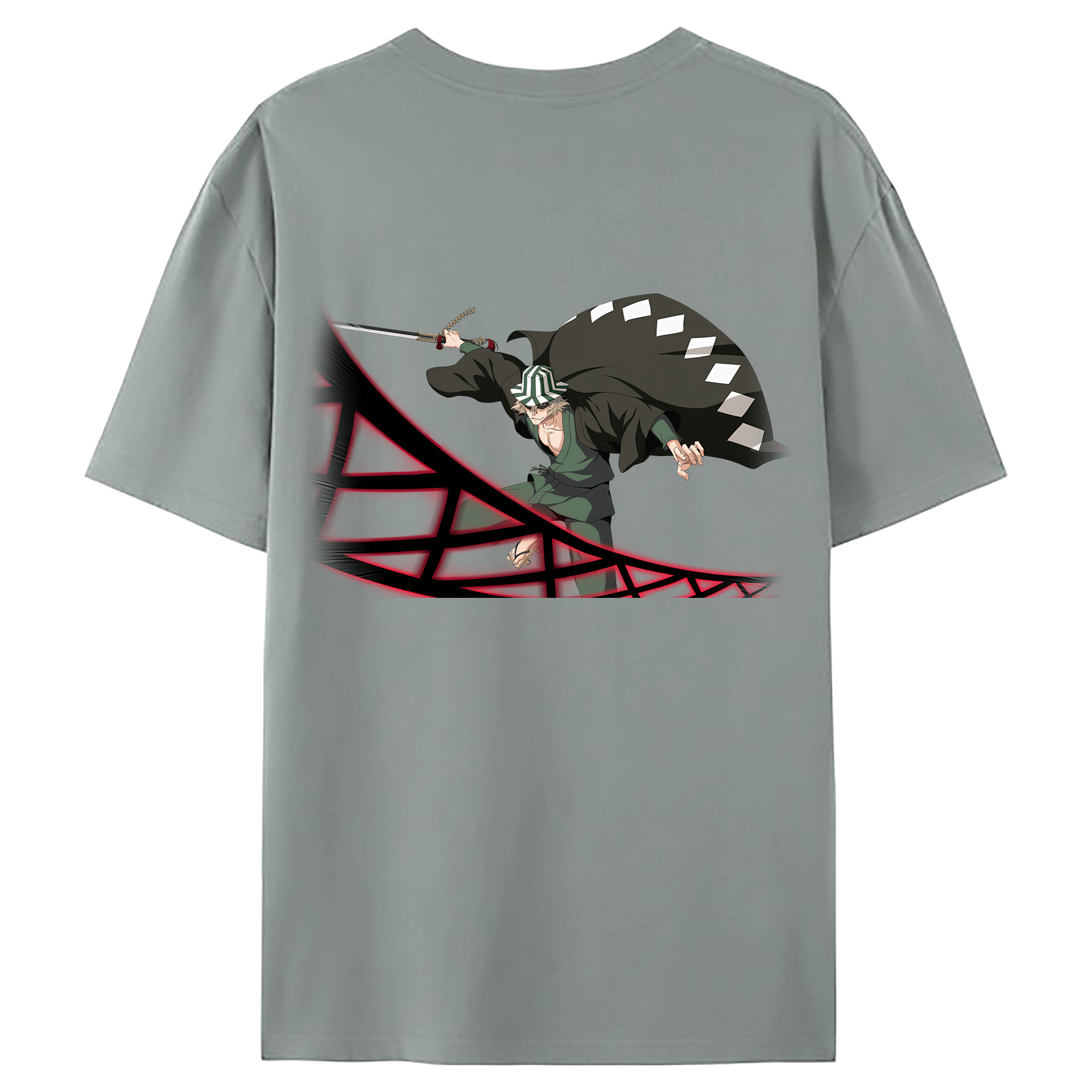 （画像用） "ブリーチ 浦原 喜助（うらはら きすけ） BLEACH Urahara Kisuke " 綿100％ メンズ半袖Tシャツ（バックプリント） 通気性